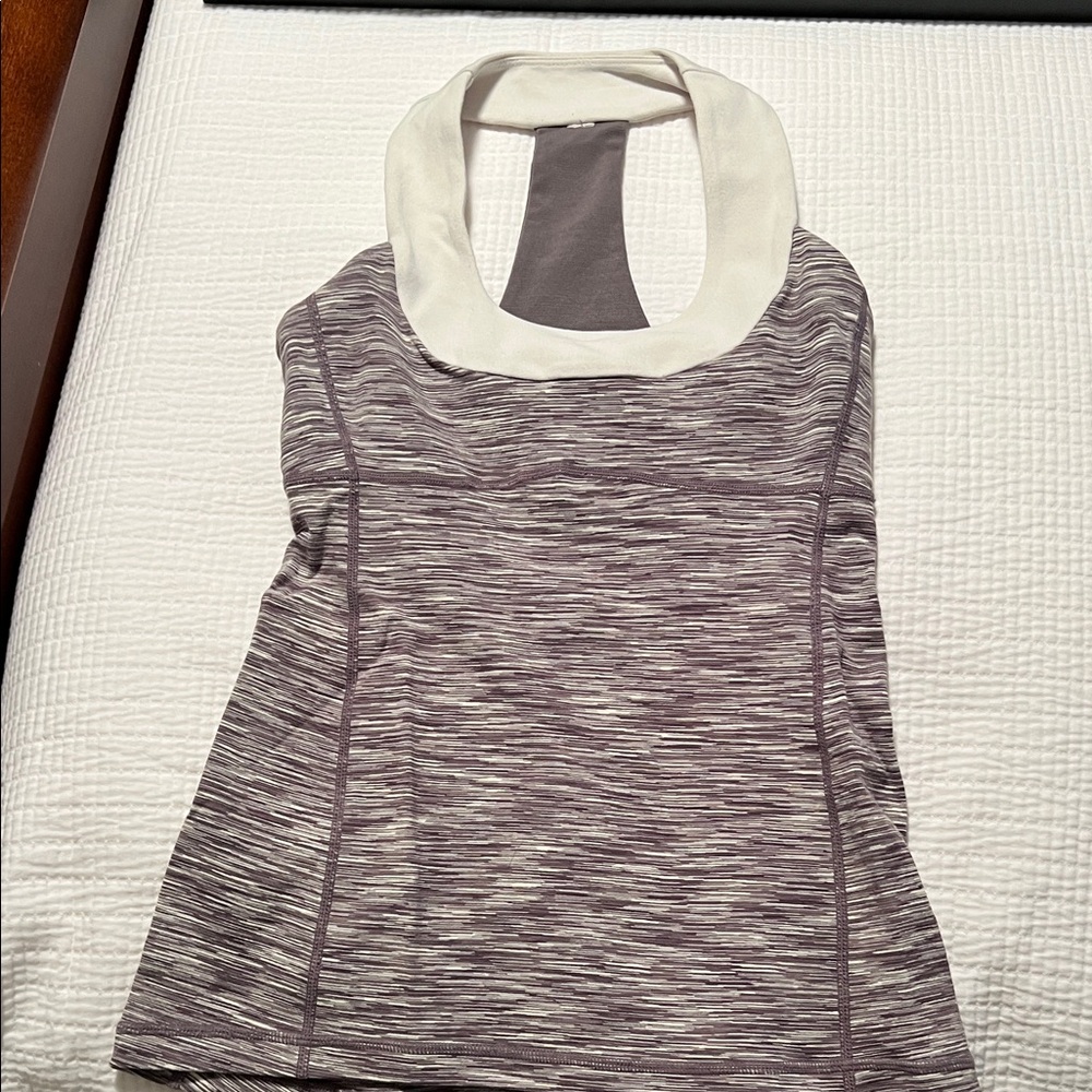 Lululemon Athletica Striped Tank Top in Gray and Cream